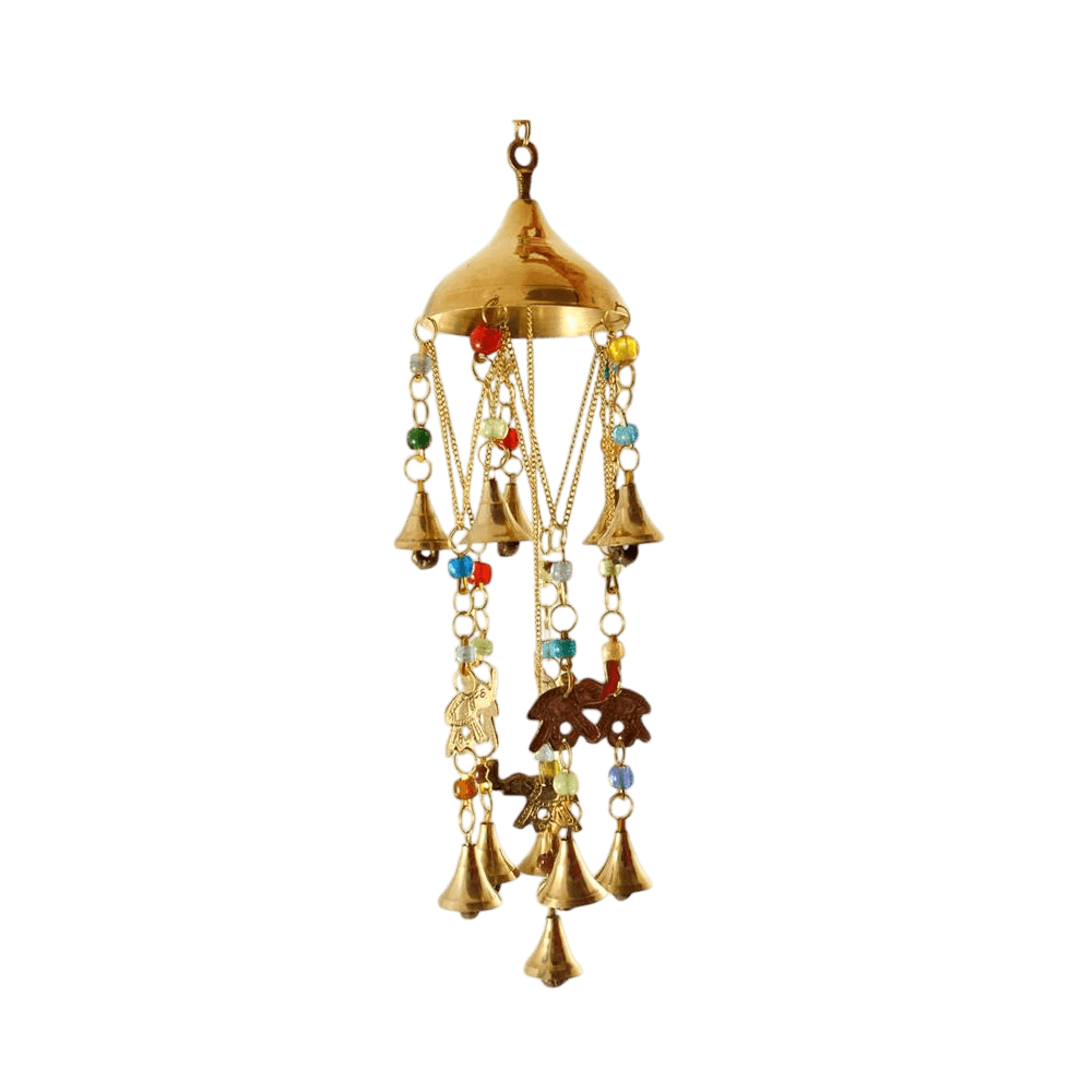 BRASS & BEADS WIND CHIME ELEPHANT DESIGN (POLISH)